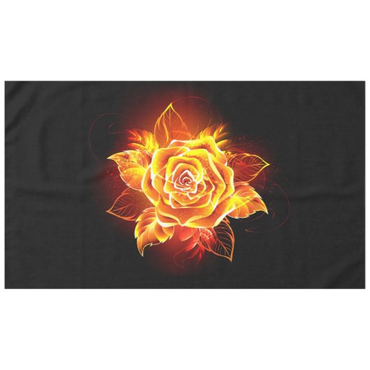 Rose des blühenden Feuers Tischdecke (Vorderseite (Horizontal))