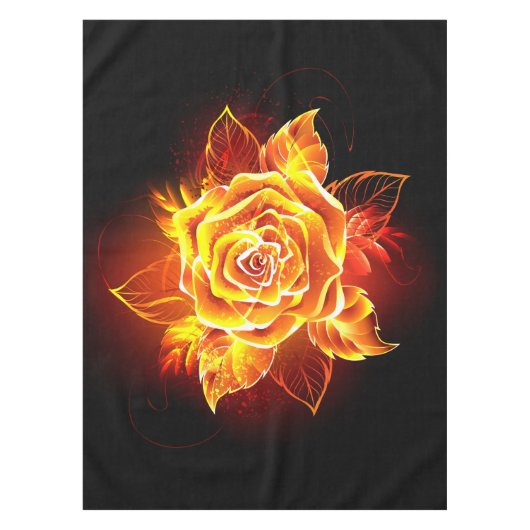 Rose des blühenden Feuers Tischdecke (Vorderseite)