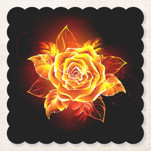 Rose des blühenden Feuers Untersetzer (Vorderseite)