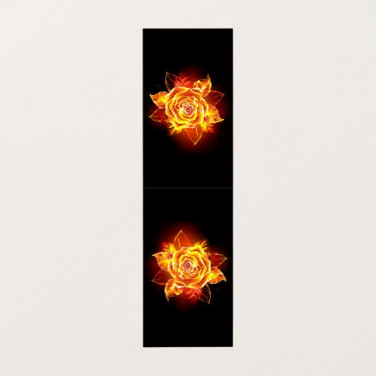 Rose des blühenden Feuers Visitenkarten (Außenseite Aufgefaltet)