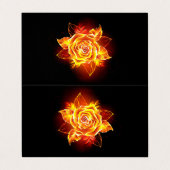 Rose des blühenden Feuers Visitenkarten (Außenseite Aufgefaltet)