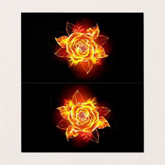 Rose des blühenden Feuers Visitenkarten (Außenseite Aufgefaltet)