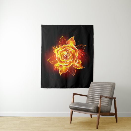 Rose des blühenden Feuers Wandteppich (Beispiel)