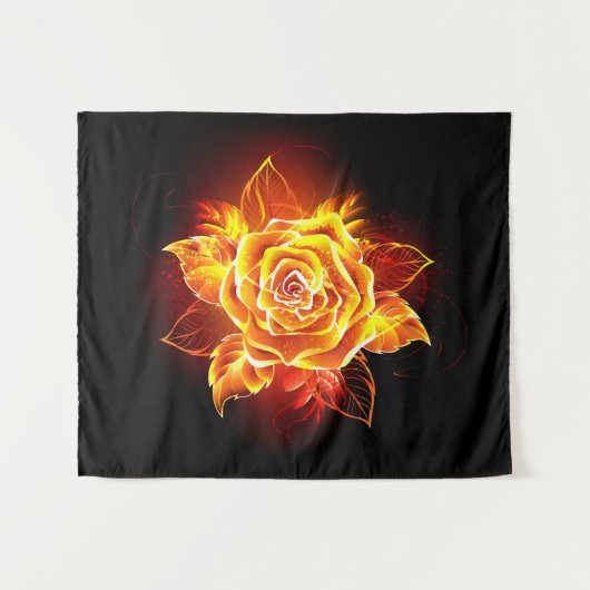 Rose des blühenden Feuers Wandteppich (Vorderseite (Horizontal))
