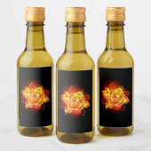 Rose des blühenden Feuers Weinetikett (Flaschen)