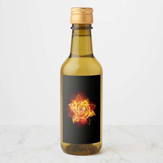 Rose des blühenden Feuers Weinetikett (Vorderseite)