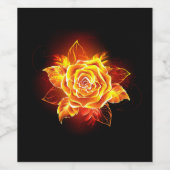 Rose des blühenden Feuers Weinetikett (Einzelnes Label)
