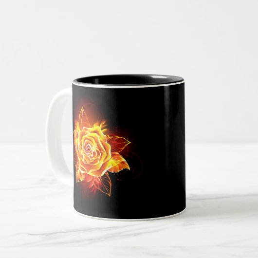 Rose des blühenden Feuers Zweifarbige Tasse (Vorderseite Links)