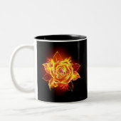 Rose des blühenden Feuers Zweifarbige Tasse (Links)