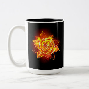 Rose des blühenden Feuers Zweifarbige Tasse