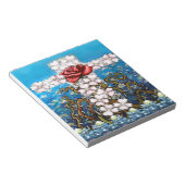 Rose des Blumenkreuzes Notizblock (angewinkelt)