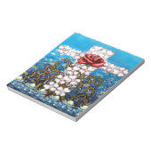 Rose des Blumenkreuzes Notizblock (Rotiert)