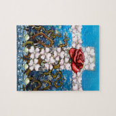 Rose des Blumenkreuzes Puzzle (Horizontal)