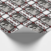 Rose des Blutes auf schwarz Geschenkpapier (Ecke)