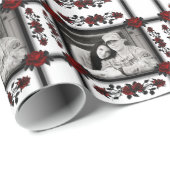 Rose des Blutes auf schwarz Geschenkpapier (Rolleneckpunkt)