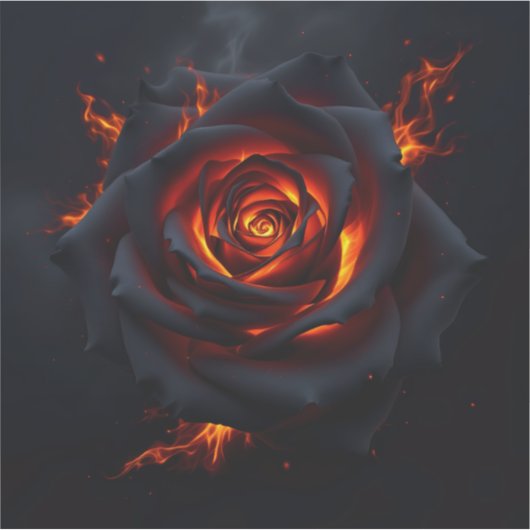 Rose des Feuers  Aufkleber (Vorderseite)