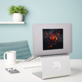 Rose des Feuers  Aufkleber (Laptop auf Schreibtisch)