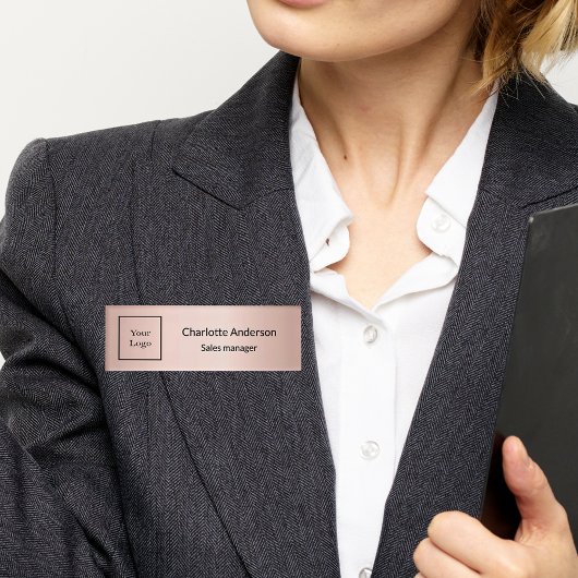 Rose des Firmenlogos Namenschild