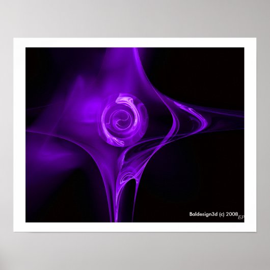 ROSE des Fraktals, lila Poster (Vorne)