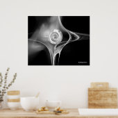 ROSE des Fraktals, Schwarzweiß Poster (Küche)