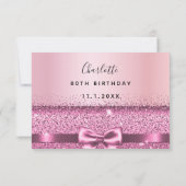 Rose des Geburtstags lila Bug RSVP Karte (Rückseite)