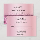 Rose des Geburtstags lila Bug RSVP Karte (Vorne/Hinten)