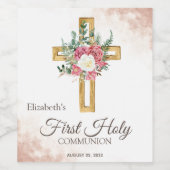 Rose des Goldflorenkreises Weinetikett (Einzelnes Label)