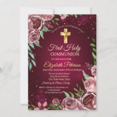 Rose des Goldkreuzbruchs Erste Heilige Kommune Einladung (Vorderseite)