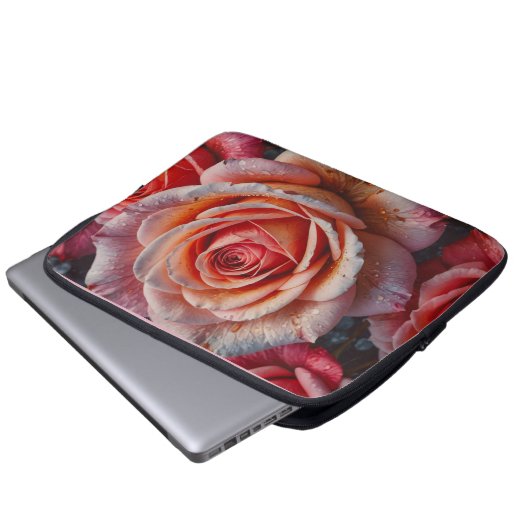 Rose des Hörens Laptopschutzhülle (Vorne Knopf)