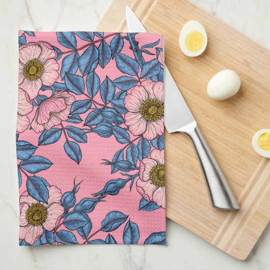 Rose des Hundes Geschirrtuch (Viertel Falte)