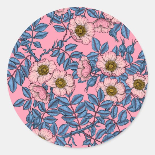 Rose des Hundes Runder Aufkleber (Vorderseite)