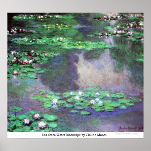 Rose des Meeres Wasserlandschaft von Claude Monet Poster