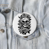 Rose des menschlichen Schädels erhalten Original T Button (Beispiel)