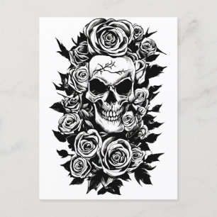 Rose des menschlichen Schädels erhalten Original-T Postkarte