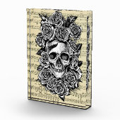 Rose des menschlichen Schädels Goth Biker Art Illu Fotoblock (Rechts)