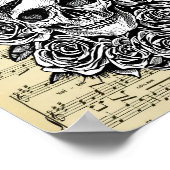Rose des menschlichen Schädels Noten Kunst, Dichtu Poster (Ecke)