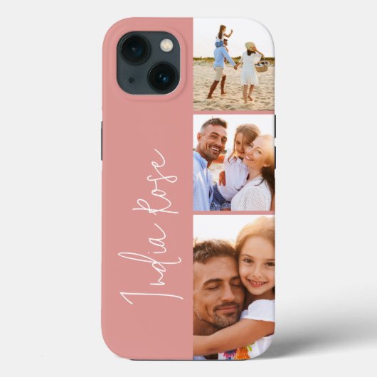 Rose des modernen Fotos Rosa Anfangsmonogramm Case-Mate iPhone Hülle (Rückseite)