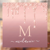 Rose des Monogrammnamens Blush-Sparkle-Fensters Fensteraufkleber (Blatt 2)