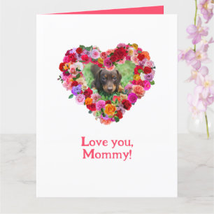 Rose des Muttertags Ihres eigenen Hundes Foto Herz Karte