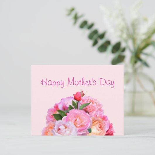 Rose des Muttertags Postkarte (Stehend Vorderseite)