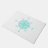 Rose des Nautical White Compass an der Küste Fußmatte (Schrägansicht)