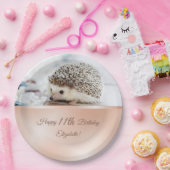 Rose des niedlichen Igels Gold | Benutzerdefiniert Pappteller (Party)