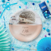 Rose des niedlichen Igels Gold | Benutzerdefiniert Pappteller (Party)