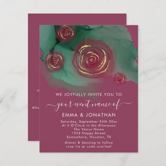 Rose des QR-Codes für Flora und Fauna (Vorne/Hinten)