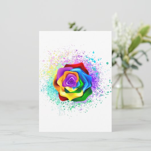 Rose des Regenbogens Ankündigung (Stehend Vorderseite)