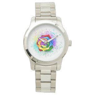 Rose des Regenbogens Armbanduhr