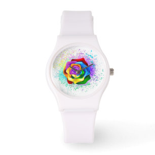 Rose des Regenbogens Armbanduhr