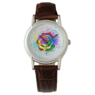 Rose des Regenbogens Armbanduhr