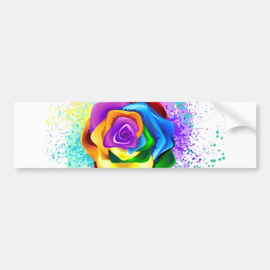 Rose des Regenbogens Autoaufkleber (Vorne)