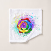 Rose des Regenbogens Badhandtuch Set (Waschlappen)